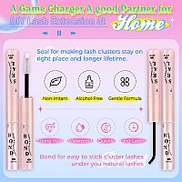 Jimire Fluffy Eyelash Extension Kit Volume Lash Clusters Kit Wispy Lash Extensions Kit With Lash Bond And Seal Lash Tweezers D