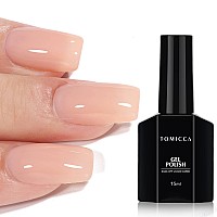 Tomicca Nude Gel Nail Polish 15Ml Jelly Gel Polish Translucent Nude Nail Polish Quick Dry Soak Off Uv Neutral Light Nude Gel