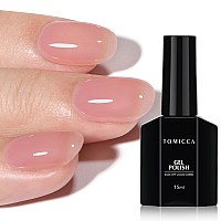 Tomicca Jelly Pink Gel Nail Polish Peach Pink Gel Polish Light Nude Pink Nail Polish Quick Dry Uv Light Cure Translucent Pink