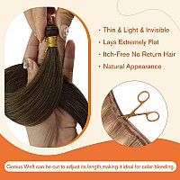 Full Shine Genius Weft Hair Extensions Remy Human Hair Weft Extensions Virgin Hair Color Medium Brown Weft Human Hair Extensions