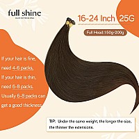 Full Shine Genius Weft Hair Extensions Remy Human Hair Weft Extensions Virgin Hair Color Medium Brown Weft Human Hair Extensions