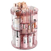 Jiavarry 360 Rotating Makeup Organizer With Slots 8 Adjustable Layers Spinning Skincare Organizer Large Capacity Makeup Organi