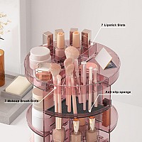 Jiavarry 360 Rotating Makeup Organizer With Slots 8 Adjustable Layers Spinning Skincare Organizer Large Capacity Makeup Organi