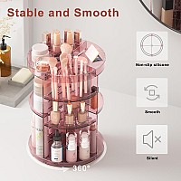 Jiavarry 360 Rotating Makeup Organizer With Slots 8 Adjustable Layers Spinning Skincare Organizer Large Capacity Makeup Organi