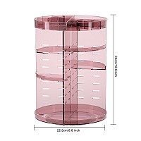 Jiavarry 360 Rotating Makeup Organizer With Slots 8 Adjustable Layers Spinning Skincare Organizer Large Capacity Makeup Organi