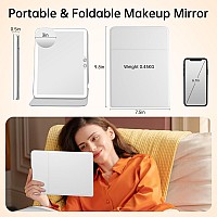 Funtouch 2500Mah Large Rechargeable Travel Makeup Mirror With Light Portable Makeup Mirror With 10X Magnifying Mirror 3 Lighti