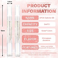 Meschett 2Pcs Cuticle Oil Pens For Nail Care Cuticle Revitalizer Oil Pen With Soft Brush Cuticle Oil To Prevent Nail Cracking An