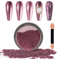 Laza Chrome Nail Powder Mirror Effect Metallic Dust Holographic Glitter Glazed Manicure Decoration Reflective Pigment For Diy Ge