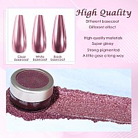 Laza Chrome Nail Powder Mirror Effect Metallic Dust Holographic Glitter Glazed Manicure Decoration Reflective Pigment For Diy Ge