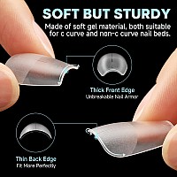 Una Gella Coffin Nails Tips Prebuff Soft Gel X Nail Tips Matte Medium Coffin False Nails Tips Acrylic Full Cover 504Pcs 15Sizes