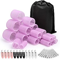 Rollers Hair Curlers Set Of 48 With 24 Curlers 6 Jumbo 6 Large 6 Medium 6 Small And 24 Clips For Long Medium Short Hair