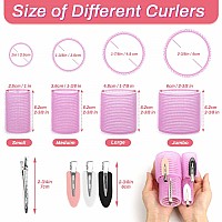 Rollers Hair Curlers Set Of 48 With 24 Curlers 6 Jumbo 6 Large 6 Medium 6 Small And 24 Clips For Long Medium Short Hair