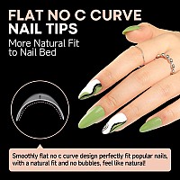 Una Gella Medium Almond Nail Tips Full Matte 504Pcs Soft Gel Almond Shape Nail Tips Half Cover Clear Gel X Tips For Nail Art Pre