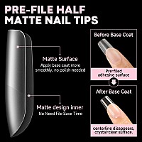 Una Gella Square Gel Nail Tips 312Pcs Matte Full Cover False Nail Tips 15Sizes Square Gel Tips Fake Nails For Nail Extension Nai