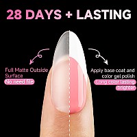 Una Gella Almond Nail Tips 504Pcs Almond Gel X Nail Tips 15 Sizes Full Matte Surface Nail Tips Clear Full Cover Soft Gel Nail