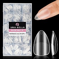 Una Gella Short Almond Gel X Nail Tips 504Pcs Short Almond Nail Tips 15 Sizes Almond Shape Soft Gel Nail Tips Full Matte Surfac