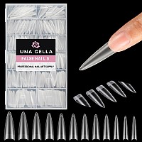 Una Gella Extra Long Stiletto Fake Nails 504Pcs Double Side Preshape Gel Acrylic Xl Nail Tips For Half Cover Nail Extension Hom