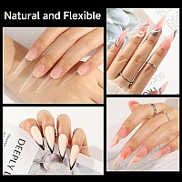 Una Gella Extra Long Stiletto Fake Nails 504Pcs Double Side Preshape Gel Acrylic Xl Nail Tips For Half Cover Nail Extension Hom