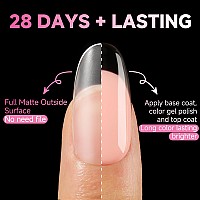 Una Gella Medium Oval Round Nail Tips 312Pcs Gel X Nail Tips Oval Shape Soft Gel Nail Tips Full Matte Surface No Need To File Cl