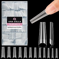 Una Gella Extra Long Coffin Fake Nails 504Pcs Double Side Preshape Gel Acrylic Xl Nail Tips For Half Cover Nail Extension Home