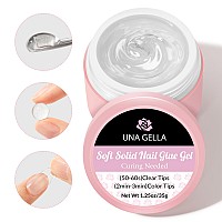 Una Gella Solid Nail Glue For Nail Tips 35Ml Clear Gel Nail Glue Hard Gel For Nails Solid Gel For Fake Nail Long Lasting Nail Gl