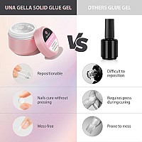 Una Gella Solid Nail Glue For Nail Tips 35Ml Clear Gel Nail Glue Hard Gel For Nails Solid Gel For Fake Nail Long Lasting Nail Gl