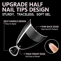 Una Gella Extra Short Almond Nail Tips Half Cover Soft Gel Short Almond Shape Nail Tips Matte 216Pcs Clear Gelly Almond Gel X