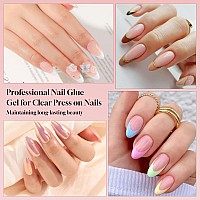 Una Gella Nail Glue Gel For Clear Press On Nails Tips Solid Gel X Nail Glue For Clear Acrylic Nail Tips 2Pcs 20Ml Adhesive Sup