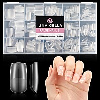 Una Gella Nail Tips Short Square False Nails Tips Matte 312Pcs 15Sizes Gel Nail Tips Full Nail Tips For Nail Extension Square Na