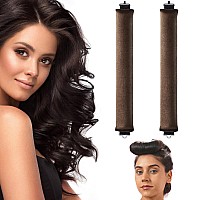 Blinkeen Heatless Hair Curler Flexi Rods With Hook 1 Count Pack Of 2 Brown All Hair Types Cylinder Curling Volumizing