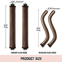 Blinkeen Heatless Hair Curler Flexi Rods With Hook 1 Count Pack Of 2 Brown All Hair Types Cylinder Curling Volumizing