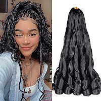 Luoyudu French Curl Braiding Hair 20 Inch 2 Packs Black Loose Wave Bouncy Crochet Hair Pre Stretched 75Gpack Curly Braiding Hai