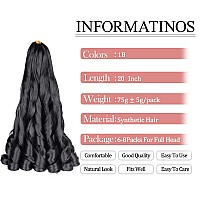 Luoyudu French Curl Braiding Hair 20 Inch 2 Packs Black Loose Wave Bouncy Crochet Hair Pre Stretched 75Gpack Curly Braiding Hai