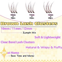 Brown Lash Clusters Wispy Eyelash Clusters Eyelash Extensions Natural Cluster Lash Extensions 168Pcs Cd Curl Diy Individual Lash