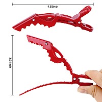 Ondder 14 Pcs Red Large Alligator Hair Clips For Styling Sectioning Professional Strong Hold For Hair Coloring Cutting 14 Coun