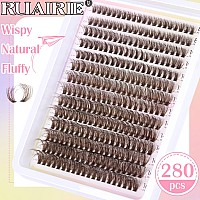 Brown Lash Clusters Eyelash Extensions 280Pcs Fluffy Eyelash Clusters Lash Extensions 816Mm D Curl Wispy Individual Lashes