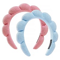 Ztomine Headbands Set Of 2 Terry Cloth Spa Headbands For Washing Face Or Facial Puffy Makeup Headbands For Face Washing Mas