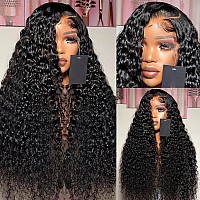 Higum 13X4 Deep Wave Lace Front Wigs Human Hair Hd Transparent Deep Curly Lace Front Wigs Human Hair 180 Density Frontal Gluele