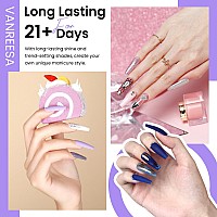 Vanreesa 21 Colors Gel Nail Polish Set 24 Pcs Gel Nail Polish Kit Glossy Matte Top Coat Base Coat Pink Purple Blue Green Gel P