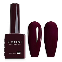 Canni Dark Red Gel Nail Polish 1Pcs Burgundy Red Gel Polish Deep Red Color Nail Polish Gel High Gloss Soak Off U V Gel Nail Fre