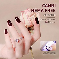 Canni Dark Red Gel Nail Polish 1Pcs Burgundy Red Gel Polish Deep Red Color Nail Polish Gel High Gloss Soak Off U V Gel Nail Fre