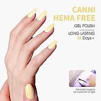 Canni Pastel Yellow Gel Nail Polish 1Pcs Pale Light Yellow Gel Polish Butter Neon Yellow Color Nail Polish Gel High Gloss Soak