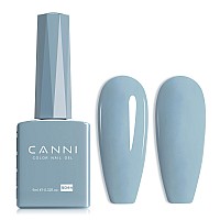 Canni Light Blue Gel Nail Polish 1Pcs Pastel Blue Gel Polish Baby Blue Color Nail Polish Gel High Gloss Soak Off U V Gel Nail F