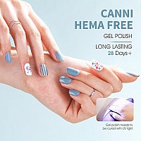 Canni Light Blue Gel Nail Polish 1Pcs Pastel Blue Gel Polish Baby Blue Color Nail Polish Gel High Gloss Soak Off U V Gel Nail F