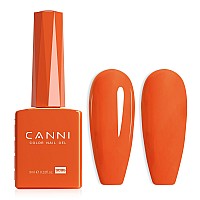 Canni Bright Orange Gel Nail Polish 1Pcs Neon Orange Gel Polish Red Orange Color Nail Polish Gel High Gloss Soak Off U V Gel Na