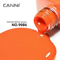 Canni Bright Orange Gel Nail Polish 1Pcs Neon Orange Gel Polish Red Orange Color Nail Polish Gel High Gloss Soak Off U V Gel Na