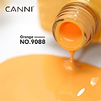 Canni Orange Gel Nail Polish 1Pcs Neon Orange Gel Polish Bright Orange Color Nail Polish Gel High Gloss Soak Off U V Gel Nail F