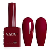 Canni Dark Red Gel Nail Polish 1Pcs Dark Burgundy Red Gel Polish Deep Red Color Nail Polish Gel High Gloss Soak Off U V Gel Nai