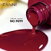 Canni Dark Red Gel Nail Polish 1Pcs Dark Burgundy Red Gel Polish Deep Red Color Nail Polish Gel High Gloss Soak Off U V Gel Nai