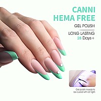 Canni Pastel Green Gel Nail Polish 1Pcs Sage Light Green Gel Polish Lime Mint Green Color Nail Polish Gel High Gloss Soak Off U